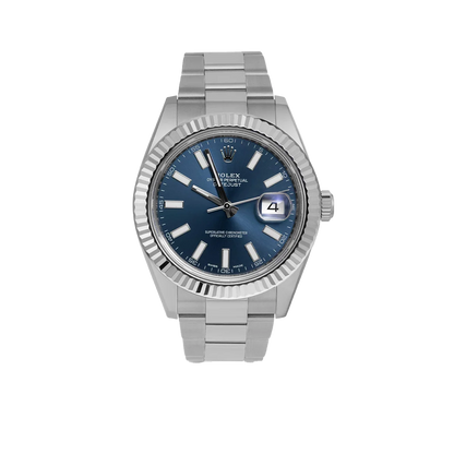 Datejust 116334 Fluted Bezel Watch 41mm Blue Index Dial