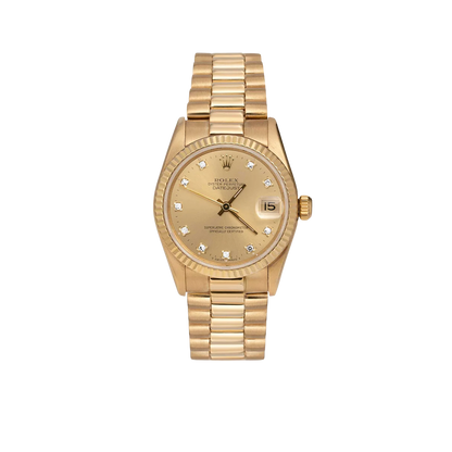 Presidential Rolex Datejust 68278 Fluted Bezel Watch 31mm Diamond Dial