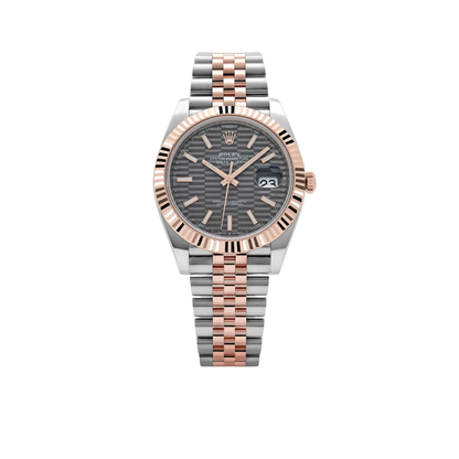 Datejust 41 126331 Rose Gold Stainless Steel Grey Motif Dial Jubilee