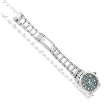 Sky-Dweller 42mm Steel White Gold Green Dial Mens Watch 336934