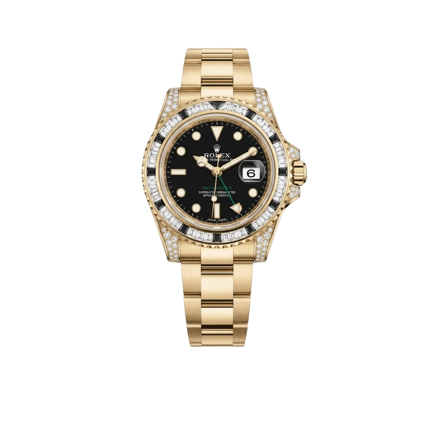 GMT Master II 18k Yellow Gold Diamond Black Sapphire 116758SANR