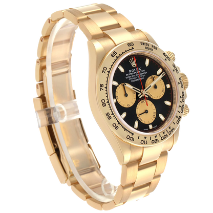 Daytona 40mm Black Dial Yellow Gold Mens Automatic Watch 116508