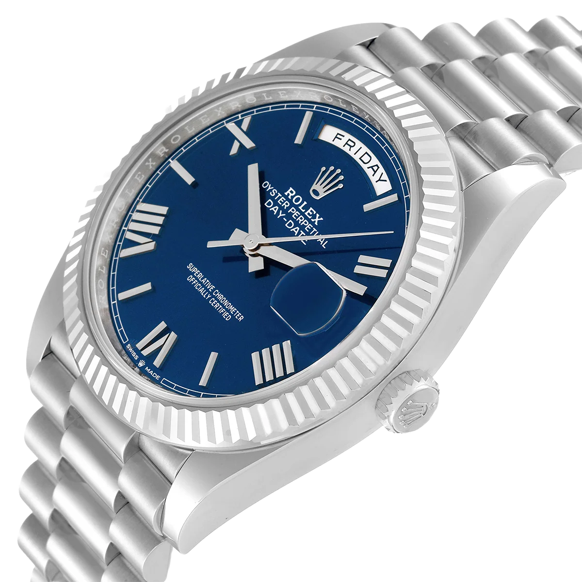 President Day-Date 40mm Blue Dial Platinum Mens Watch 228236