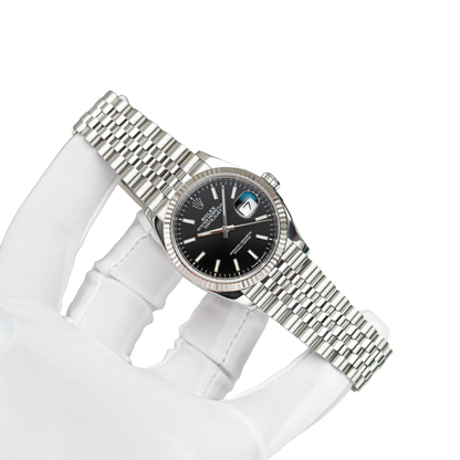 Datejust 41mm Steel White Gold Black Dial Mens Watch m126334-0018