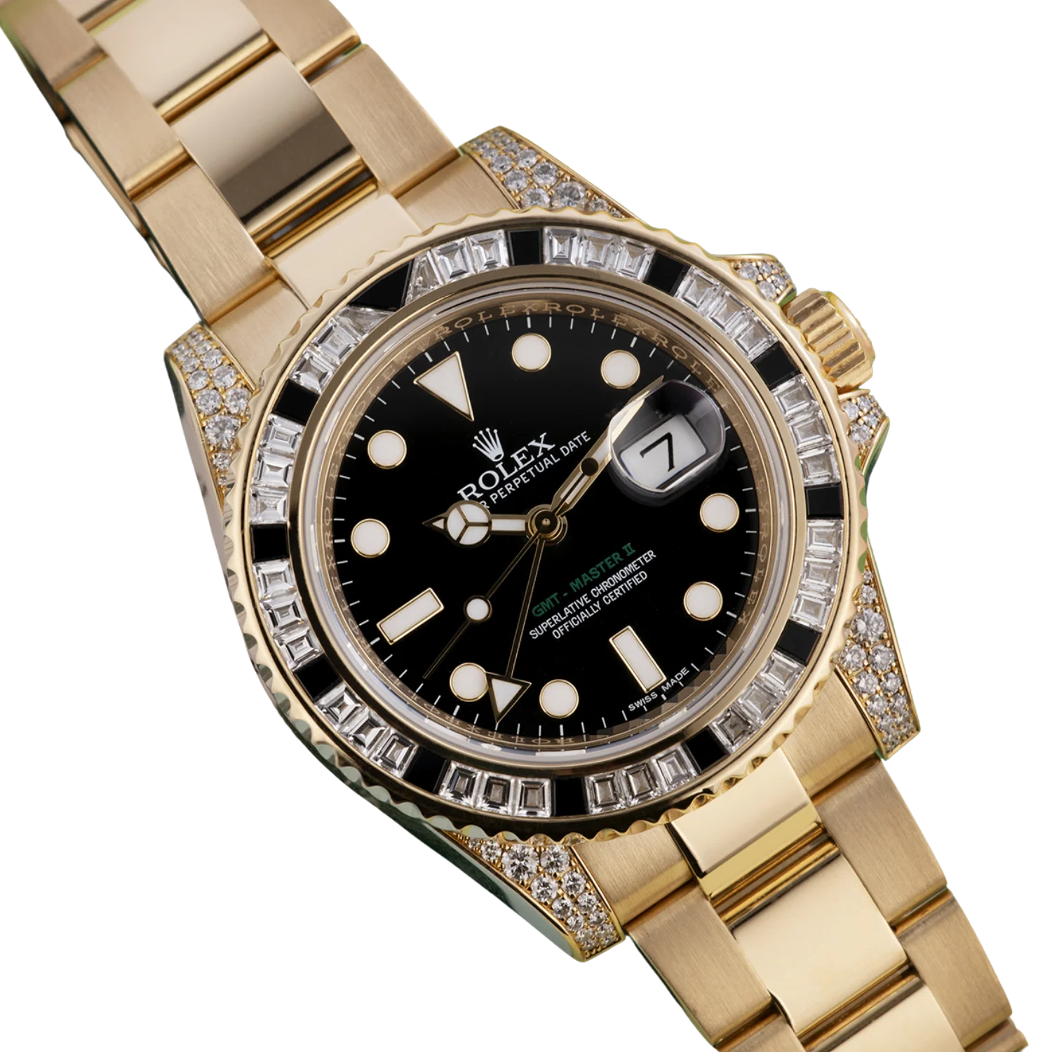 GMT Master II 18k Yellow Gold Diamond Black Sapphire 116758SANR
