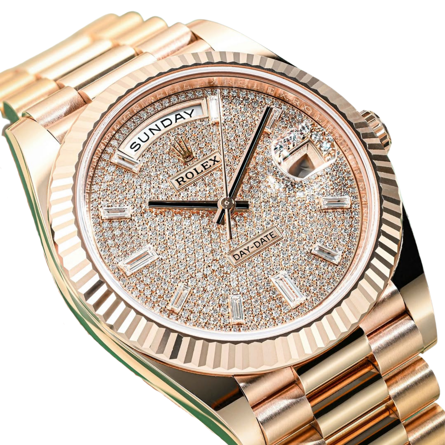 Day-Date 40mm Rose Gold Pavè Diamond Dial m228235-0036