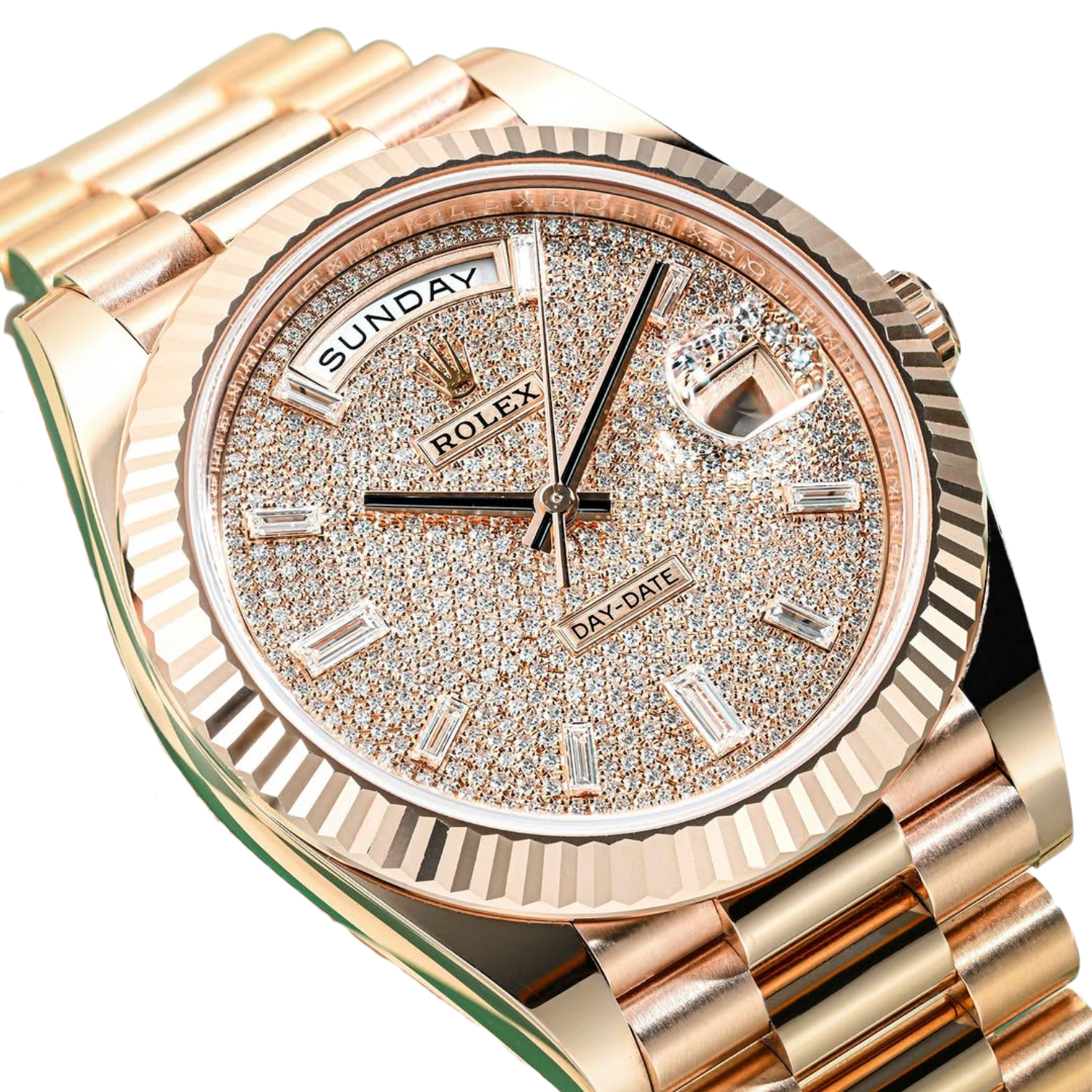 Day-Date 40mm Rose Gold Pavè Diamond Dial m228235-0036