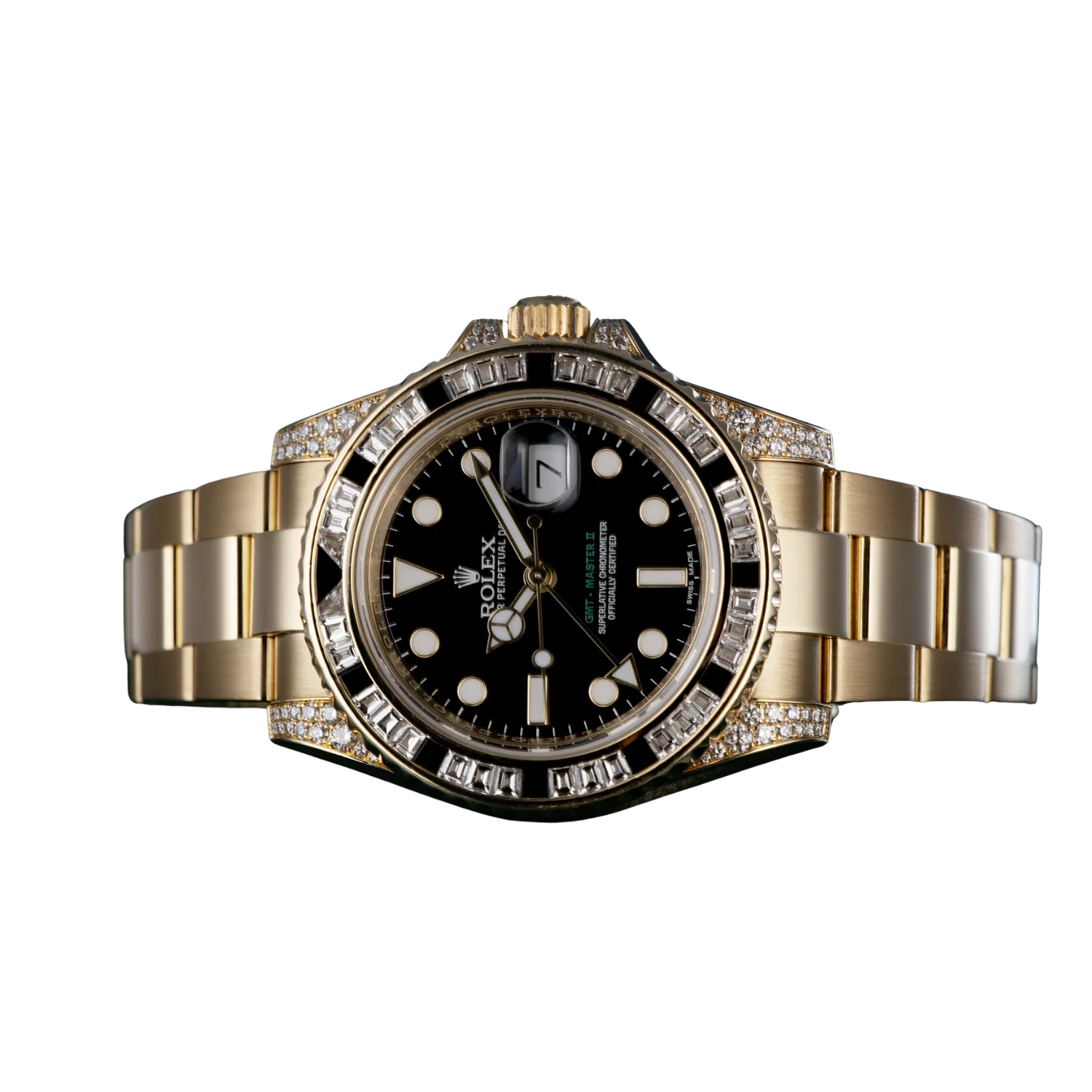 GMT Master II 18k Yellow Gold Diamond Black Sapphire 116758SANR