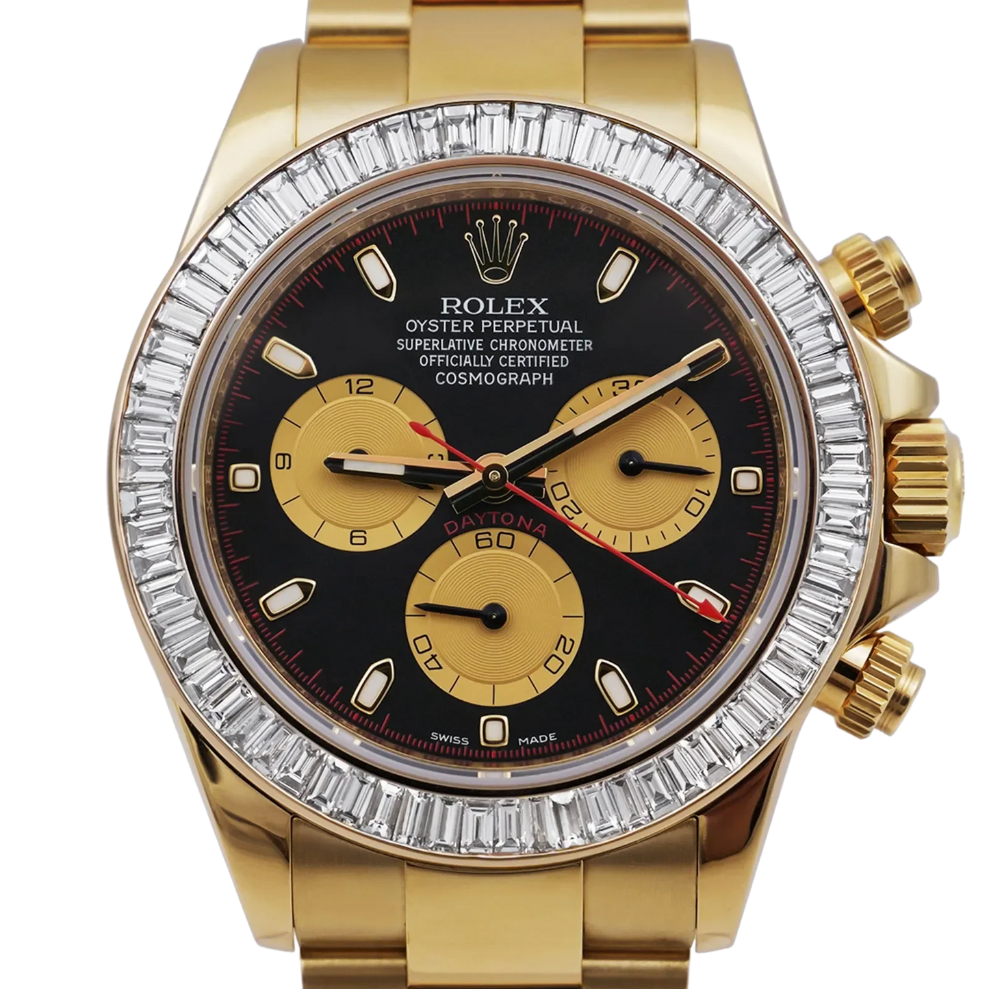 Rolex Daytona 116508 40mm 18ct Yellow Gold Black Dial Diamond