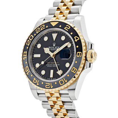 GMT-Master II  40mm Stainless Steel Yellow Gold Black Dial Jubilee 126713GRNR-0001