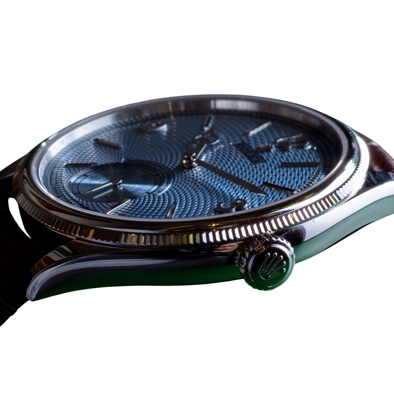 Perpetual 1908 39mm White Gold Platinum Ice Blue Dial Black Alligator Leather Strap m52506-0003
