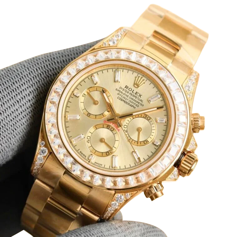Daytona 18K Yellow Gold Gold Sundust Dial Diamond Bezel Oyster Bracelet 40 mm 126598TBR