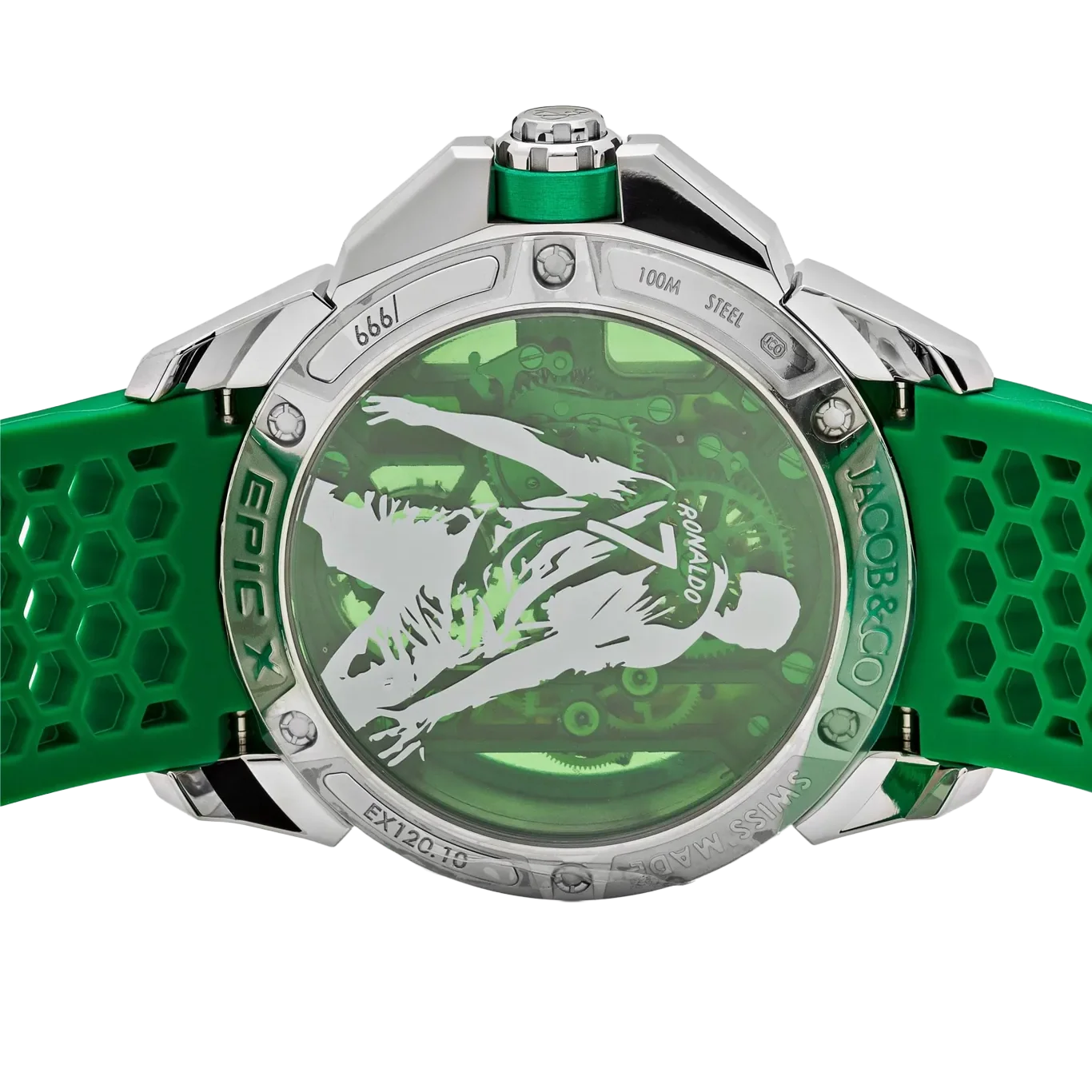 Epic X CR7 44mm Heart of CR7 Stainless Steel Green on Strap EX120.10.AD.AA.ABRUA