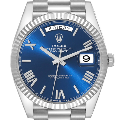 President Day-Date 40mm Blue Dial Platinum Mens Watch 228236