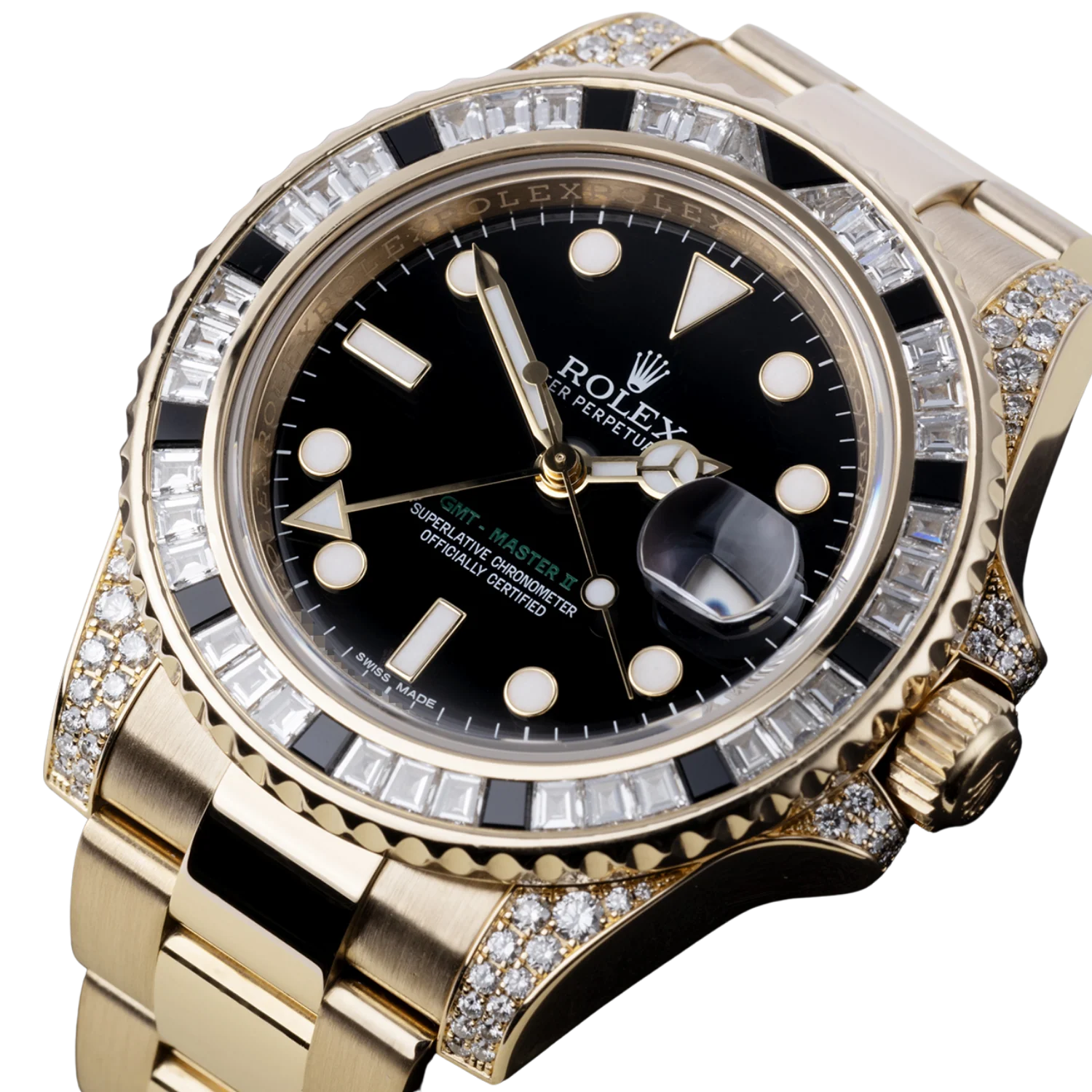 GMT Master II 18k Yellow Gold Diamond Black Sapphire 116758SANR
