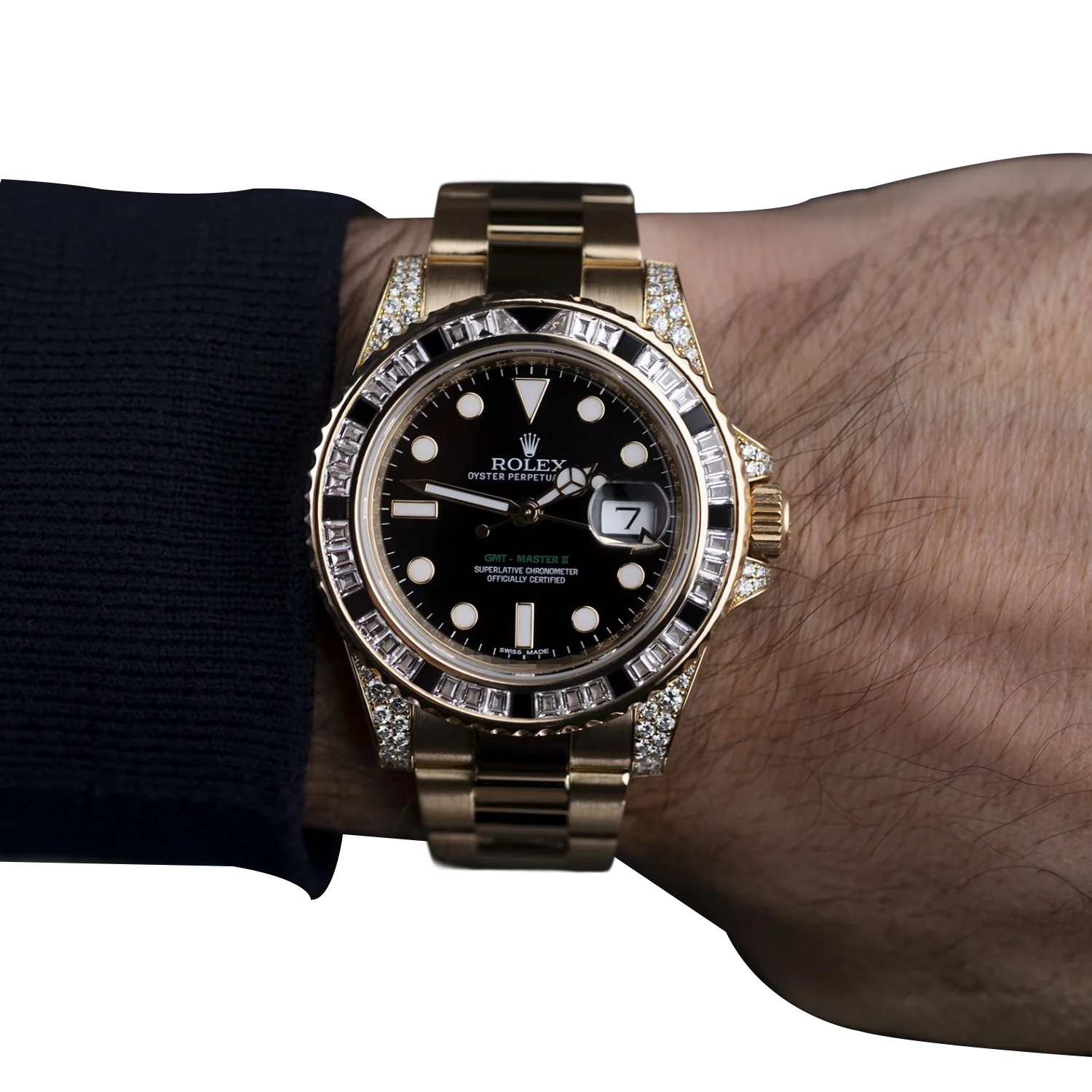 GMT Master II 18k Yellow Gold Diamond Black Sapphire 116758SANR