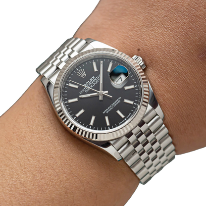Datejust 41mm Steel White Gold Black Dial Mens Watch m126334-0018