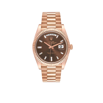 President Day-Date 40mm Rose Gold Chocolate Diamond Watch 228235