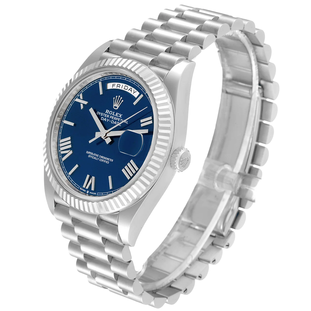President Day-Date 40mm Blue Dial Platinum Mens Watch 228236