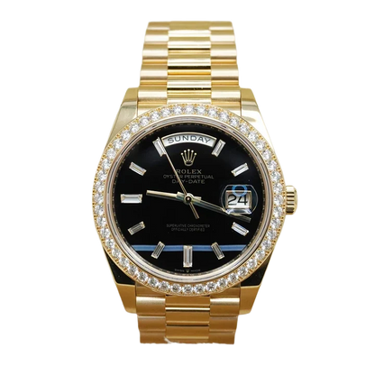 Day-Date 40 Presidential 228348RBR Diamond Bezel Baguette Onyx Dial
