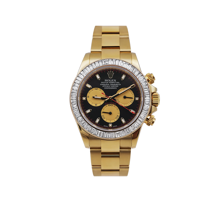 Rolex Daytona 116508 40mm 18ct Yellow Gold Black Dial Diamond