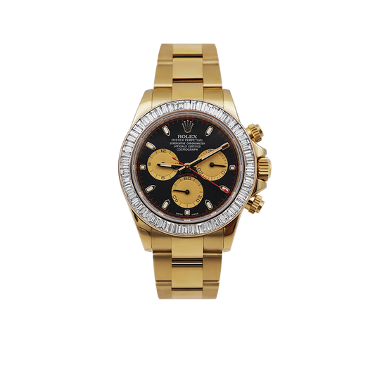 Rolex Daytona 116508 40mm 18ct Yellow Gold Black Dial Diamond