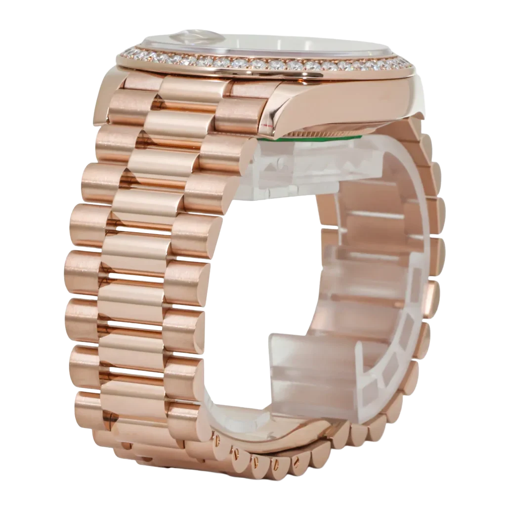 Day-Date 40 228345 Rose Gold Black Dial Diamond Bezel