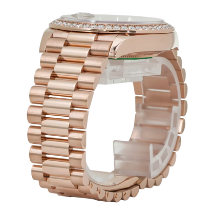 Day-Date 40 228345 Rose Gold Black Dial Diamond Bezel