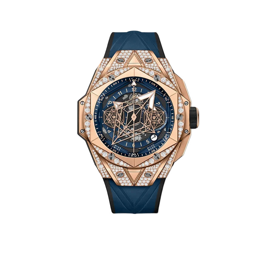 Big Bang Unico Sang Bleu II King Gold Blue Pavé 45mm 418.OX.5108.RX.1604.MXM20