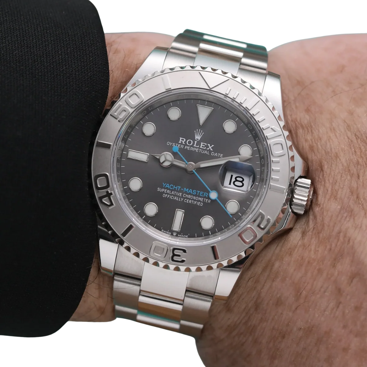 Yacht-Master 40 mm Dark Rhodium Dial, Stainless Steel Oyster Bracelet Mens Watch M126622-0001