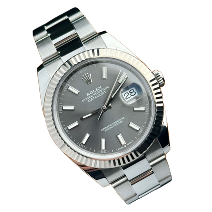 Datejust 41 mm Stainless Steel Slate Dial Oyster M126334-0013 New