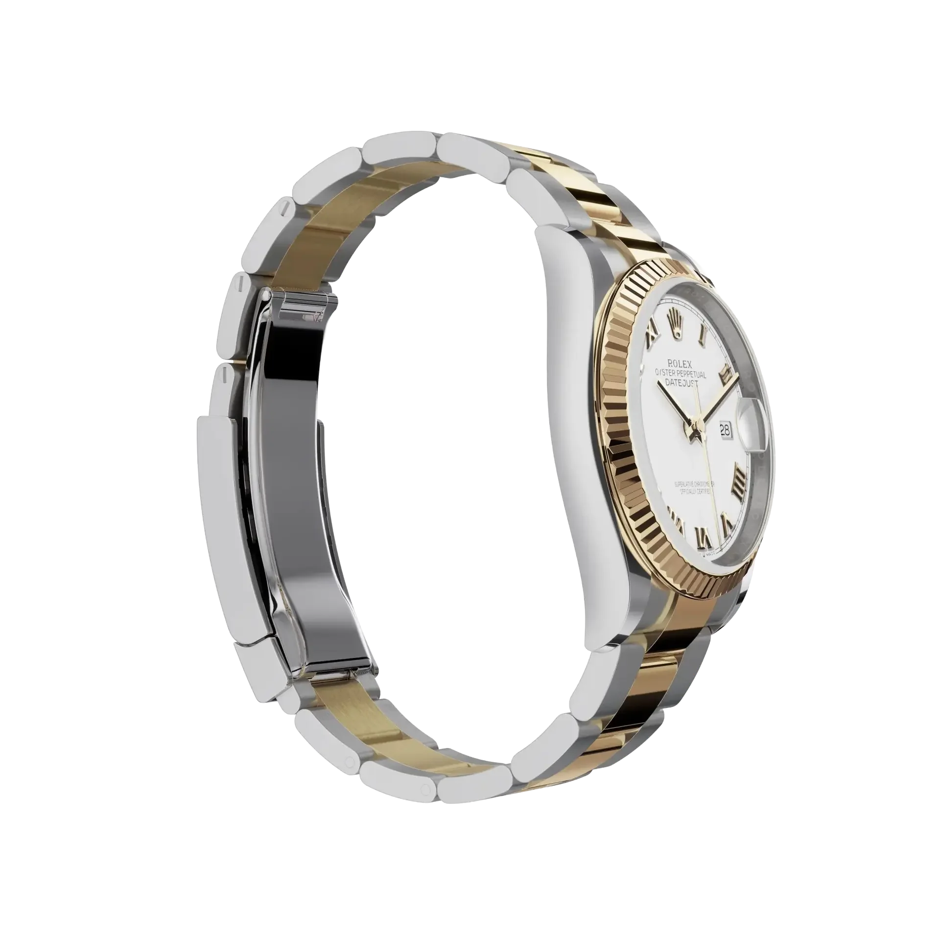 Datejust 36 mm White Dial, Yellow Rolesor 126233-0030
