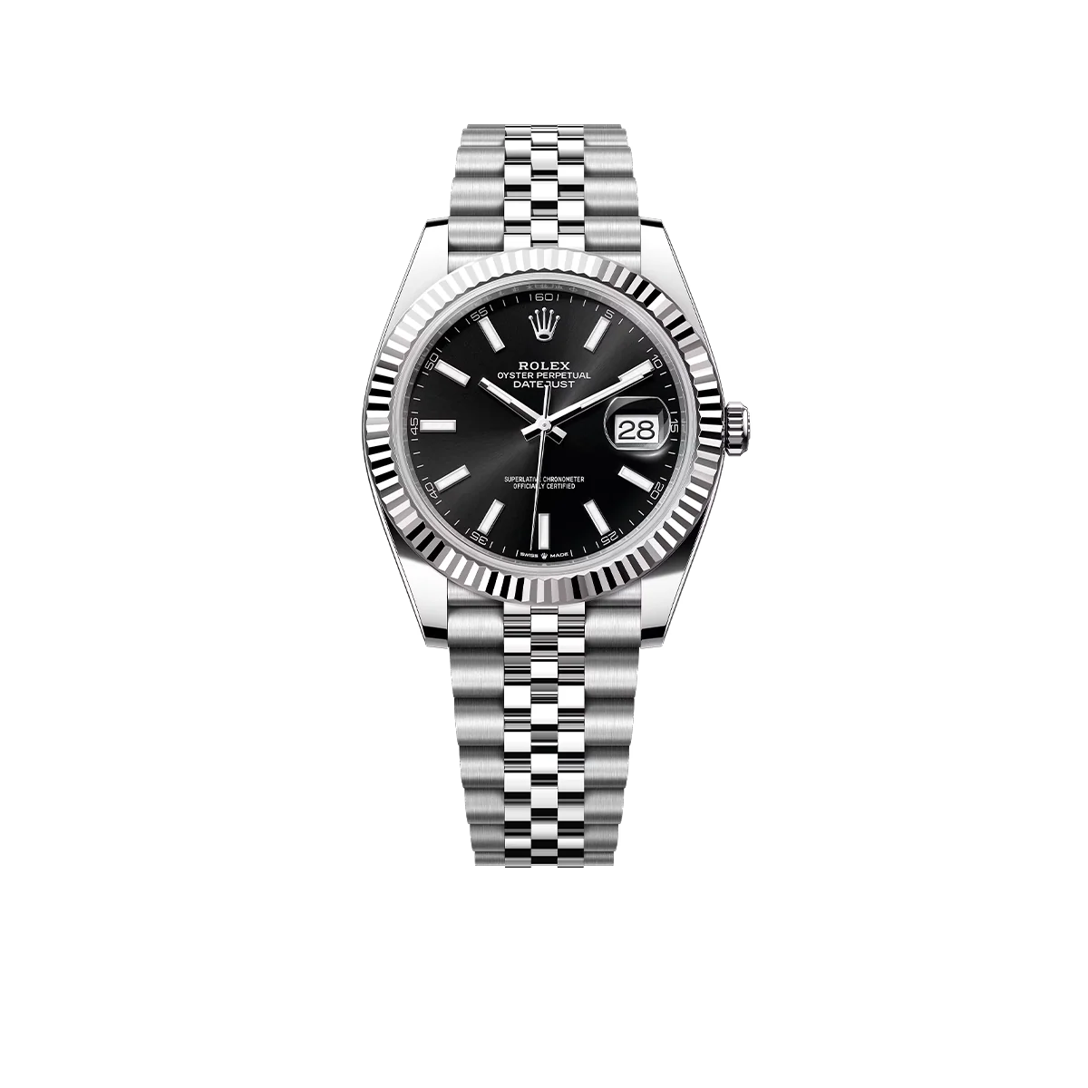 Datejust 41mm Steel White Gold Black Dial Mens Watch m126334-0018