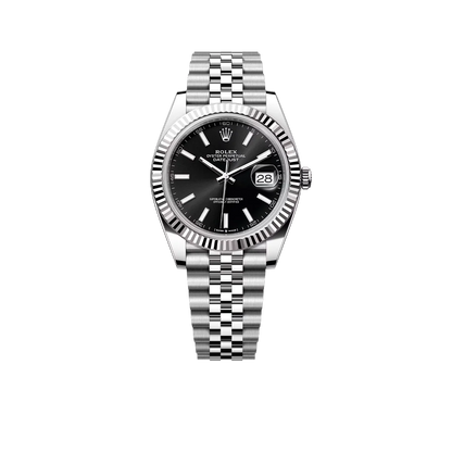 Datejust 41mm Steel White Gold Black Dial Mens Watch m126334-0018