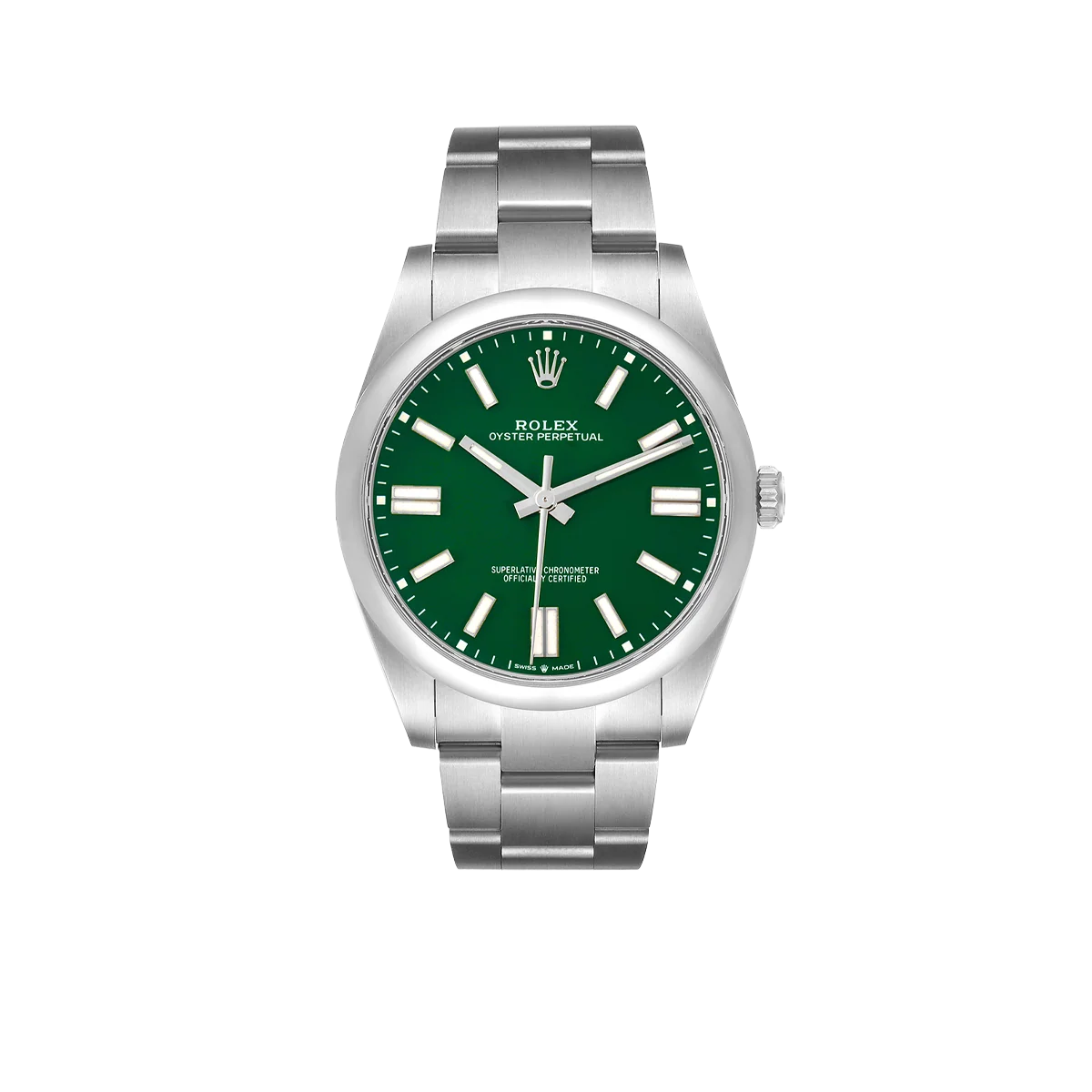 Oyster Perpetual 41mm Green Dial Steel Mens Watch 124300