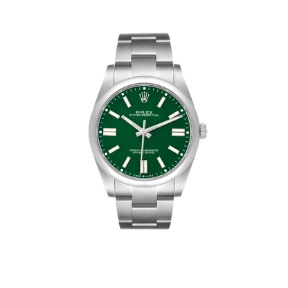 Oyster Perpetual 41mm Green Dial Steel Mens Watch 124300