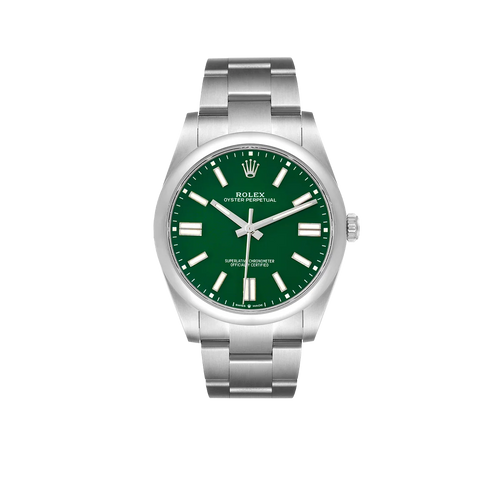 Oyster Perpetual 41mm Green Dial Steel Mens Watch 124300