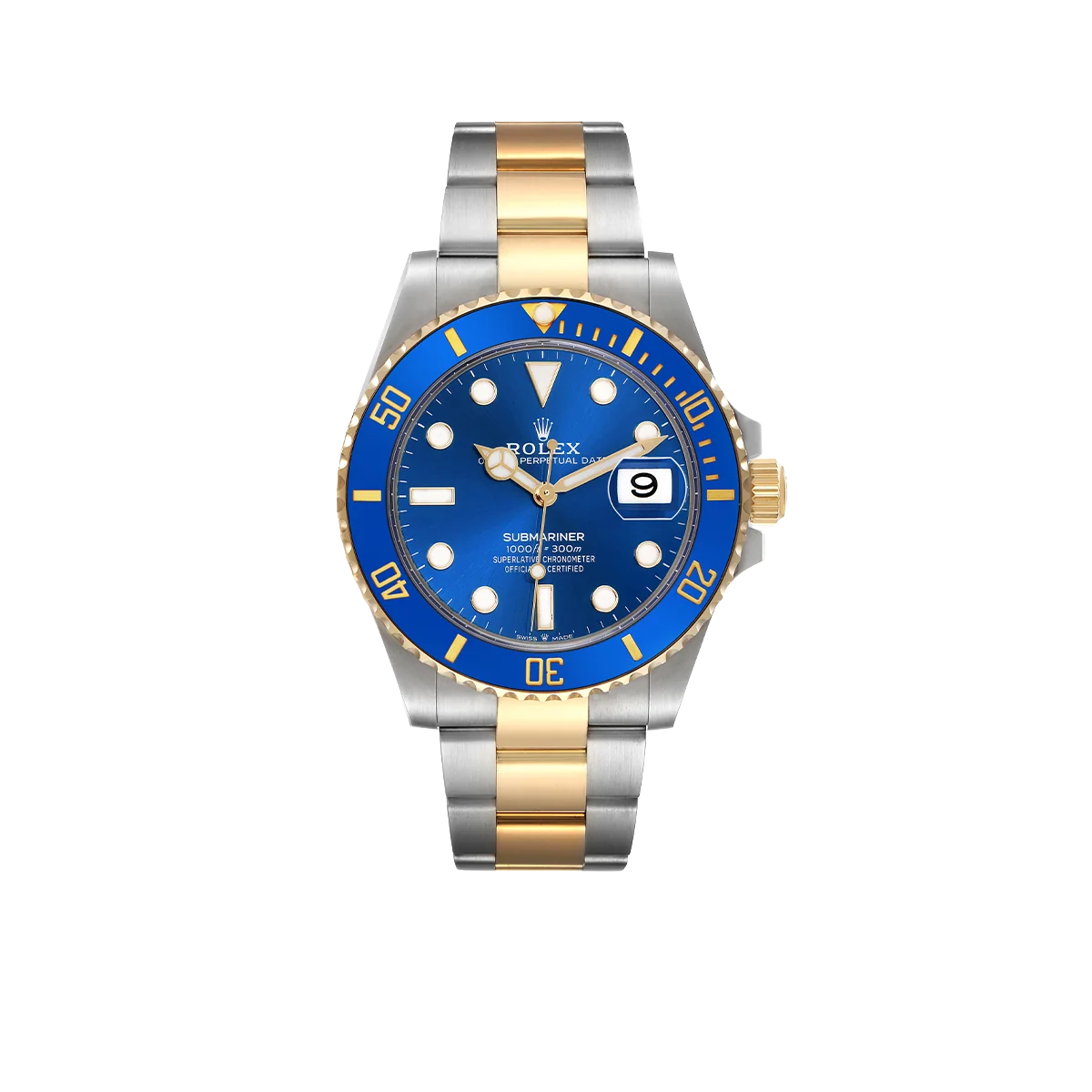 Submariner 41mm Steel Yellow Gold Blue Dial Mens Watch 126613