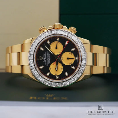 Rolex Daytona 116508 40mm 18ct Yellow Gold Black Dial Diamond
