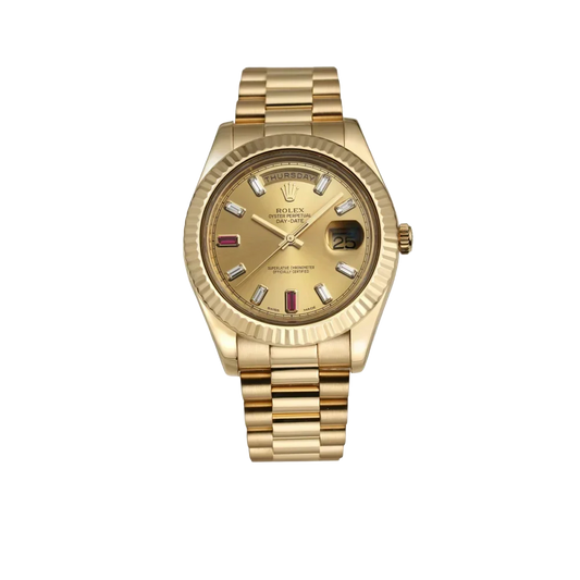 President Day-Date II 41mm 218238 18k Yellow Gold & Ruby Dial