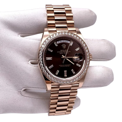 Day-Date 40mm President Rose Gold Diamond Mens Watch 228345