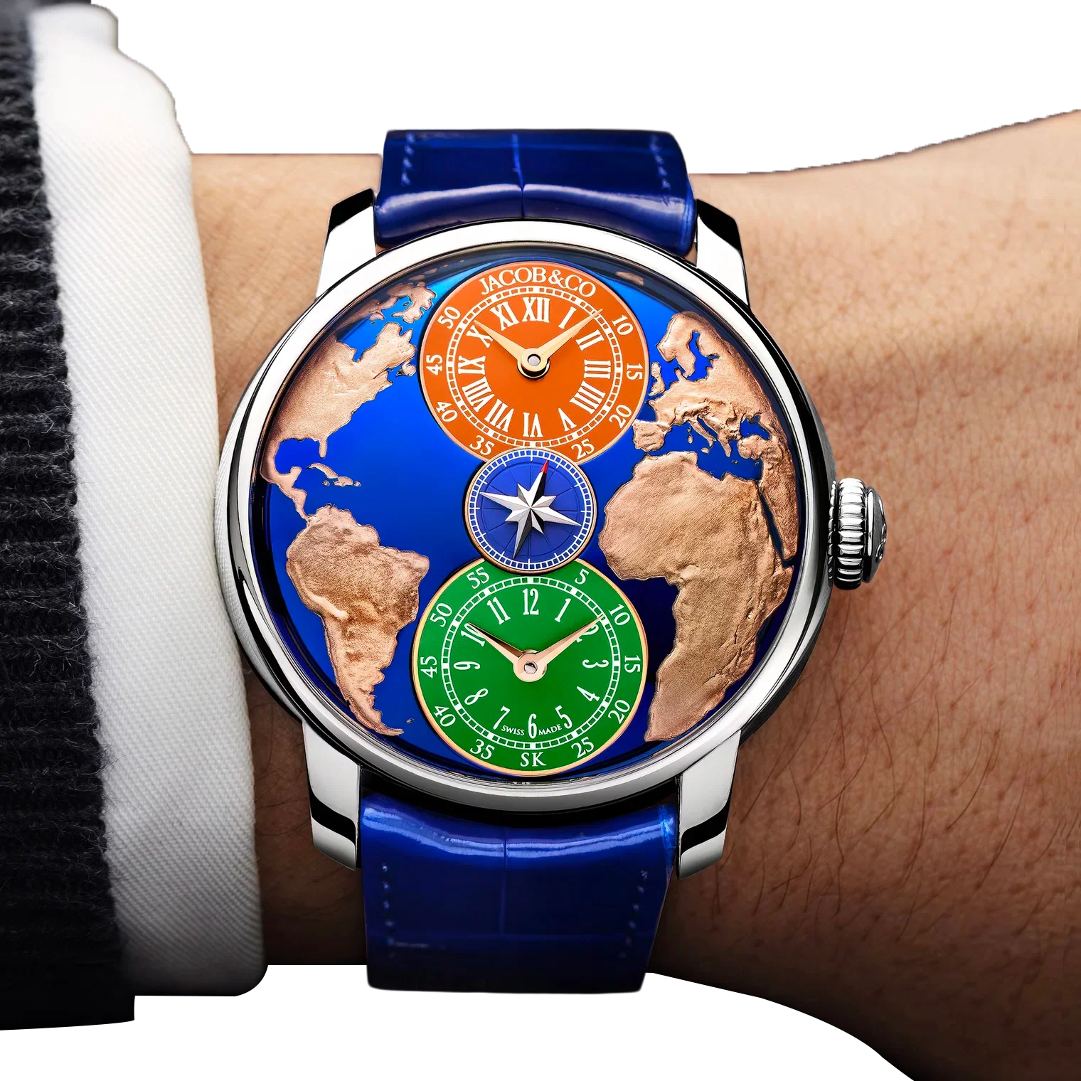 The World Is Yours Dual Time Zone Salman Khan 43mm Stainless Steel Automatic Winding DT100.10.AB.AA.ABALA