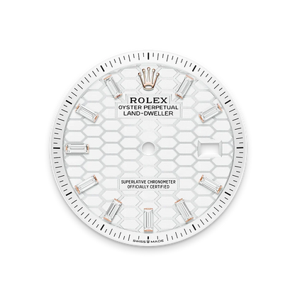Land-Dweller Oyster 40mm Everosegold & Diamonds Intense White Honeycomb Motif Dial  127385TBR-0003