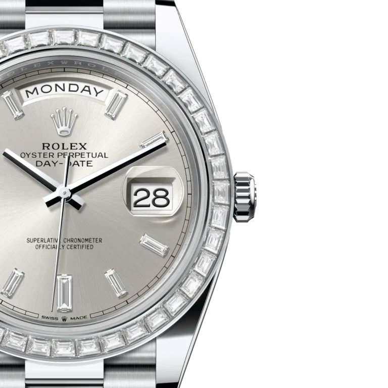 Day-Date 40mm Silver Dial 18 kt White Gold Diamonds 228349RBR-0001