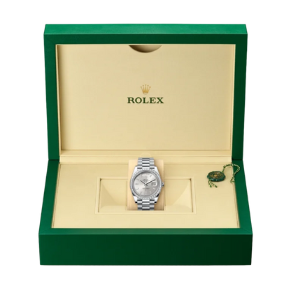 Day-Date 40mm Silver Dial 18 kt White Gold Diamonds 228349RBR-0001