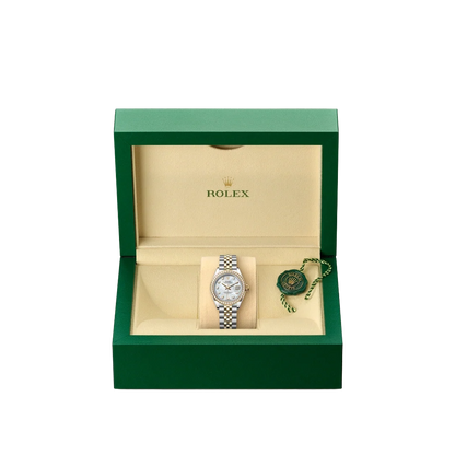 Lady-Datejust 28mm 279383RBR-0019 Oystersteel Mother of Pearl Diamond Dial Diamond Bezel Jubilee
