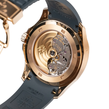 Aquanaut Luce 40mm 5261R-001 Annual Calendar Moon Phases Rose Gold Blue-Gray Dial