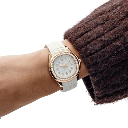 Aquanaut Luce 39mm 5268/200R-001 Rose Gold White Dial Diamond Bezel