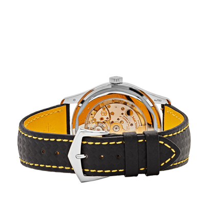 Calatrava 40mm 6007G-001 White Gold Black Dial Yellow Accents