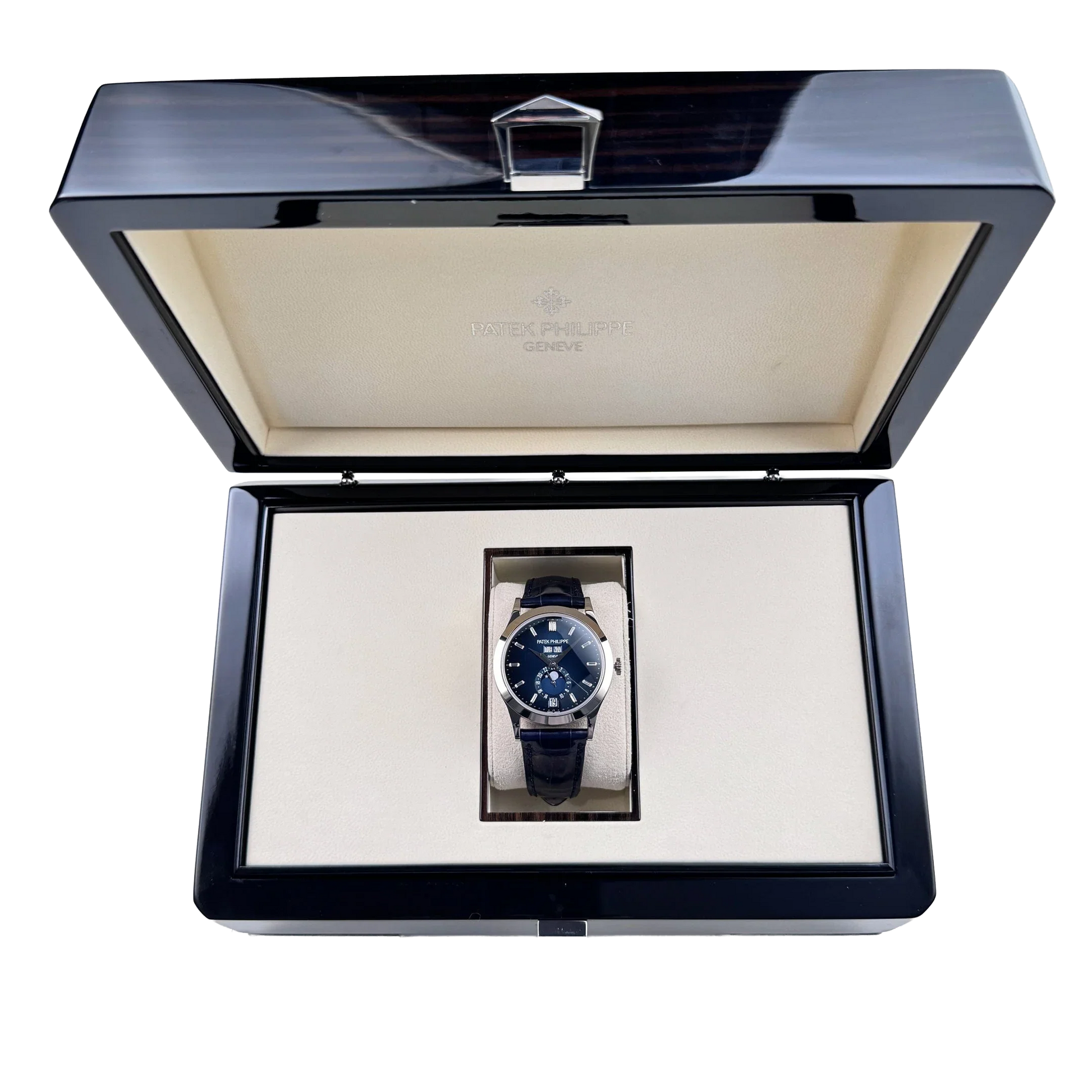 Complications 39mm 5396G-017 Annual Calendar Moon Phases White Gold Blue Dial